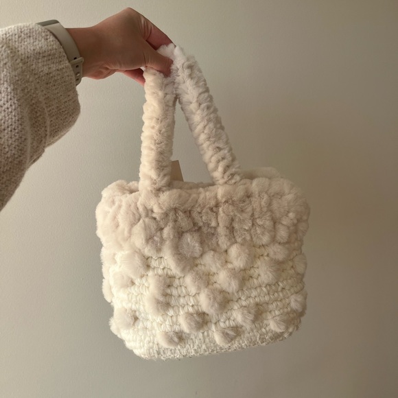 Zara Handbags - zara knitted faux fur purse